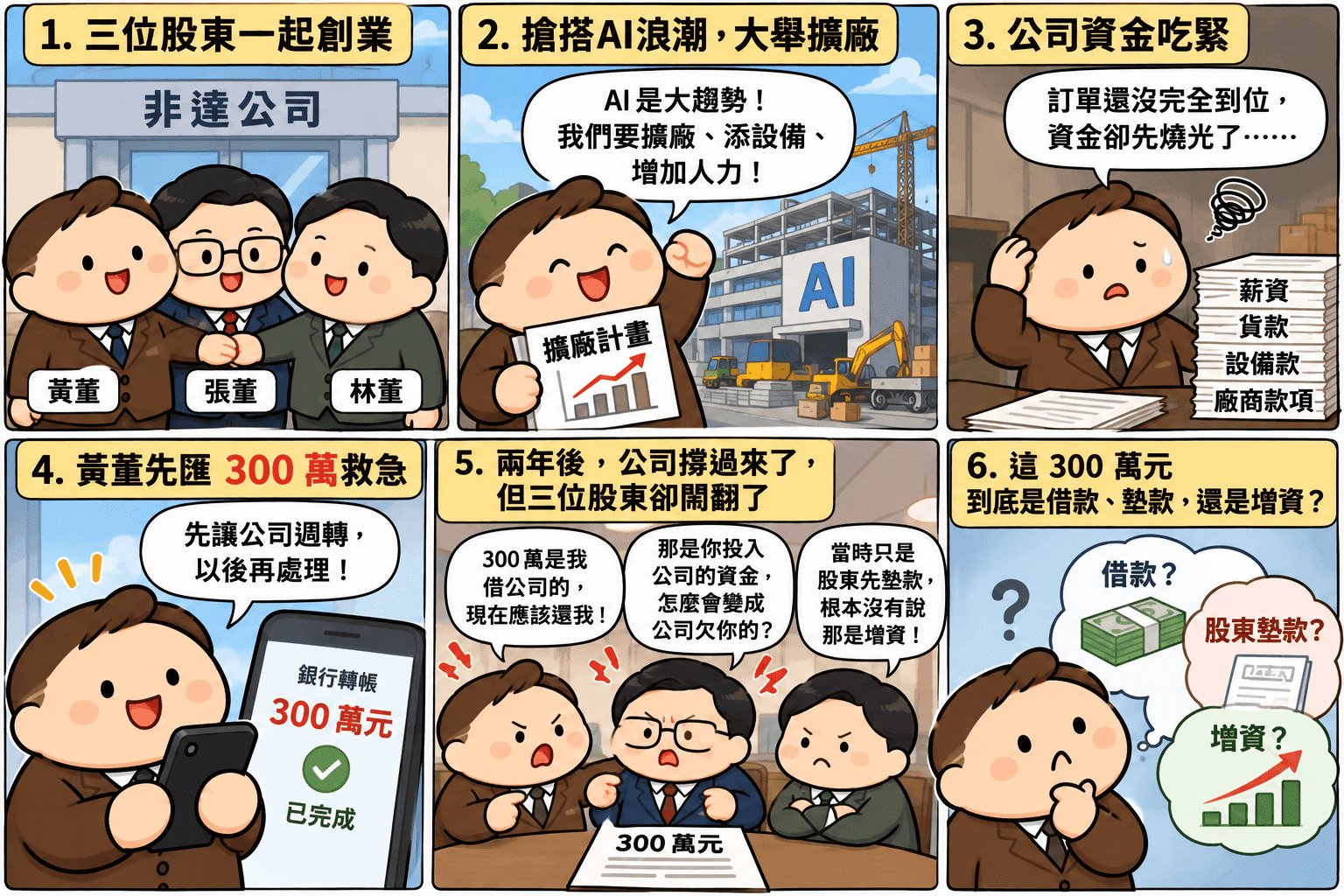 公司缺錢,股東先匯300萬救急:這筆錢是借款、墊款,還是增資?